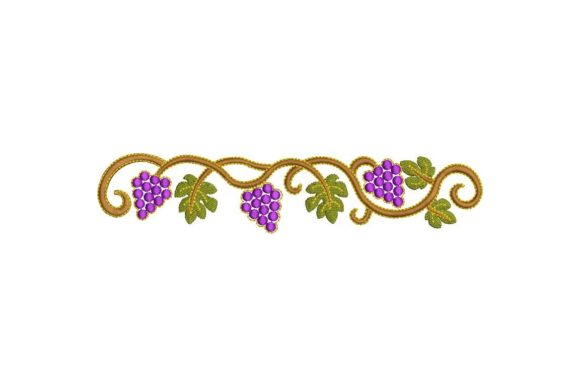 Grapes Border Motif Review for Business Embroidery