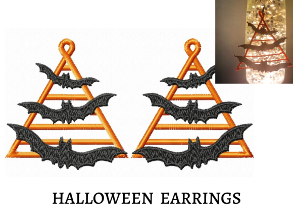 Halloween Earrings Embroidery Design