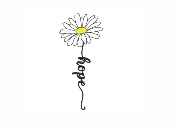 Hope Daisy: A Delicate Embroidery Design for Boutique Apparel