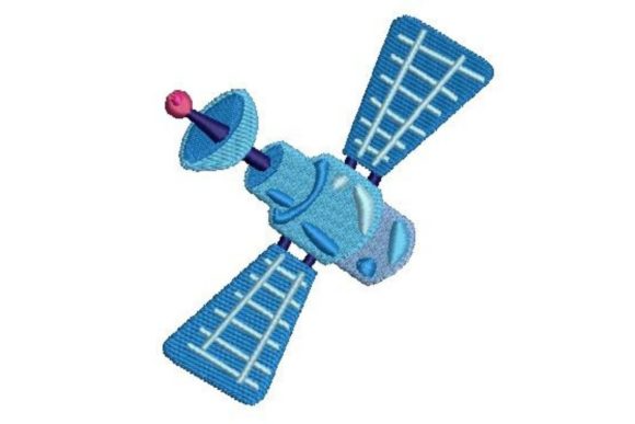 Satellite: A Clever, Space-Themed Embroidery Design