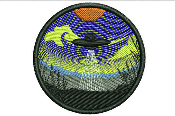 Ufo in Circle: A Playful Yet Elegant Embroidery Design