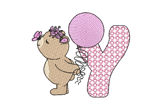 Y Girl Teddy Embroidery Design